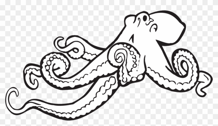 Coloring Page Book Octopus Black White Line Art Colouring - Octopus Black And White #813456