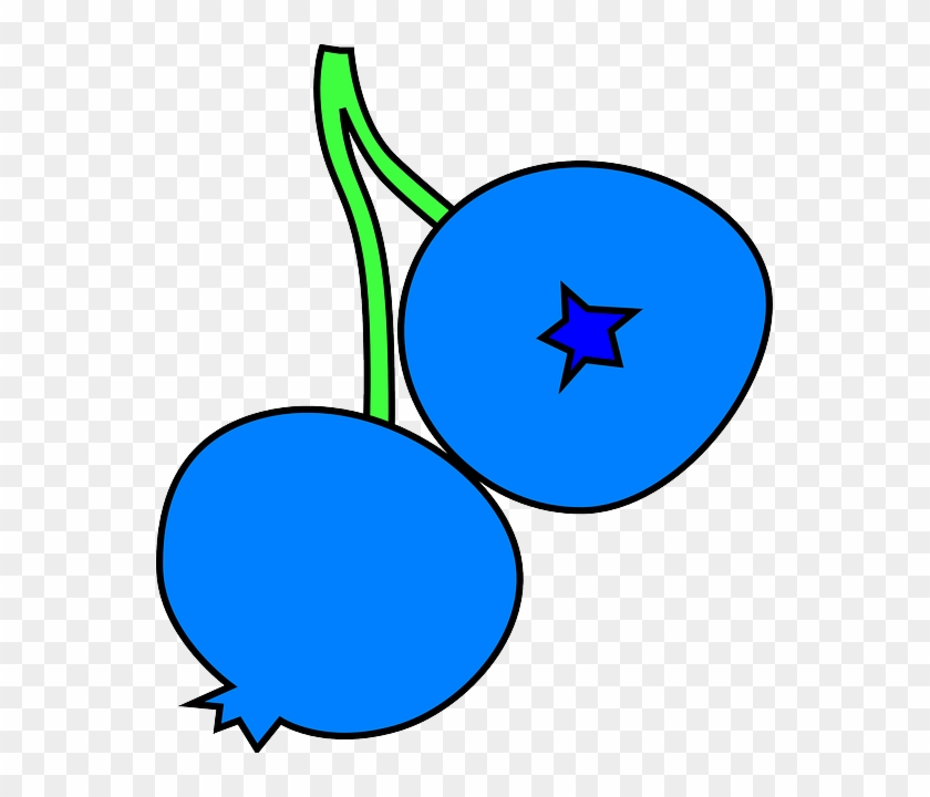 Drawing Black, Two, Berries, Blue, Fruit, Outline, - Blueberry Clipart #813637