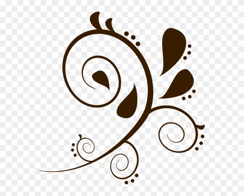 Brown Swirl Flourish Clip Art At Clker - Free Clipart Flourishes And Swirls #813813