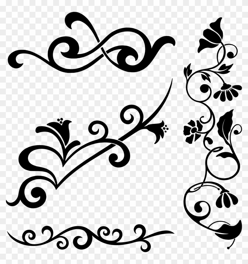 Decorative Line Clip Art Wedding Download - Floral Flourish #813817