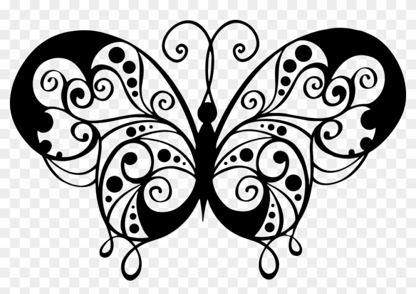 Wedding Flourish Cliparts 6, Buy Clip Art - Butterfly Silhouette #813850