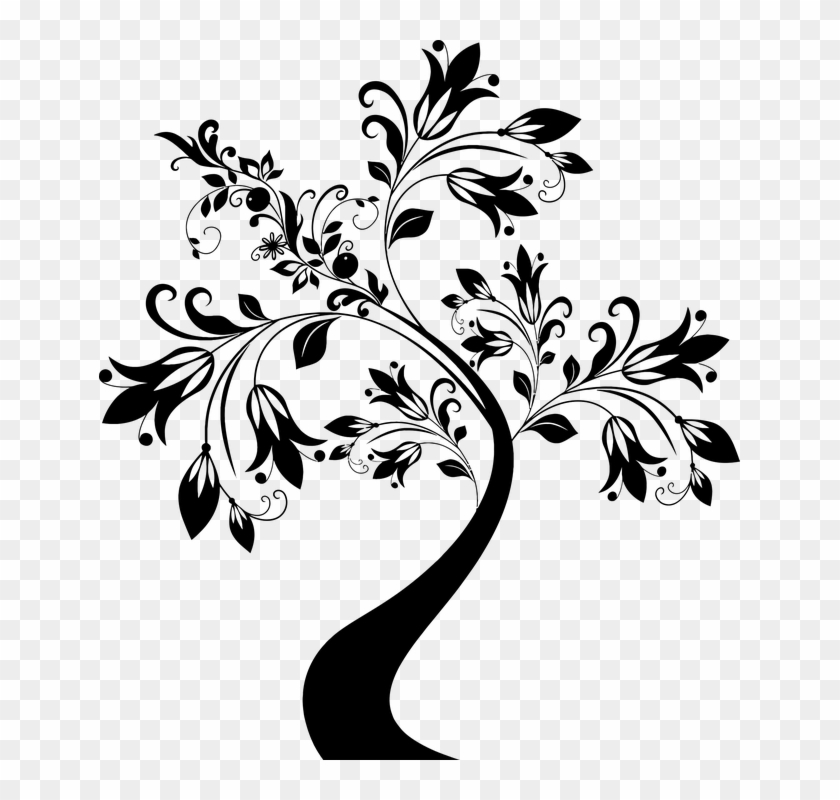 Collection Of Wedding Flourish Cliparts - Transparent Tree Black And White #813857