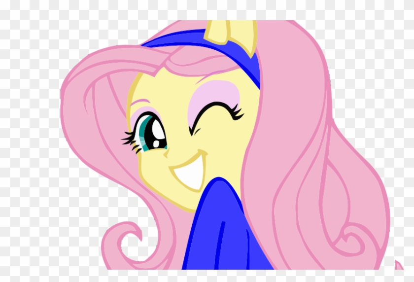 Fluttershy's Cute Wink Vector By Gr8andpowerfularoura - Girl Cartoon Winking #814045