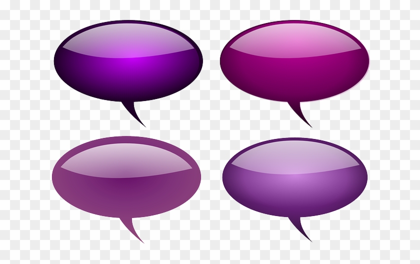 Selection Of Purple Callout Bubbles Vector Clip Art - Purple 3d Speech Bubble #814164
