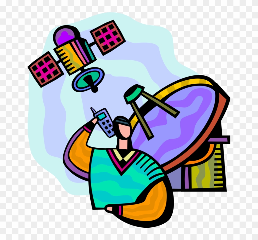 Vector Illustration Of Satellite Telecommunications - Vector Illustration Of Satellite Telecommunications #814295