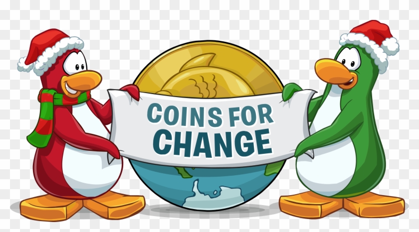 Club Penguin Holiday Party 2014 And "we Wish You A - Club Penguin Coins For Change #814450