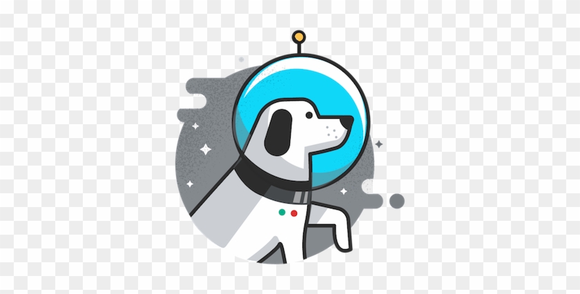 Space Dog Illustration - Dog Space Cartoon Png #814517