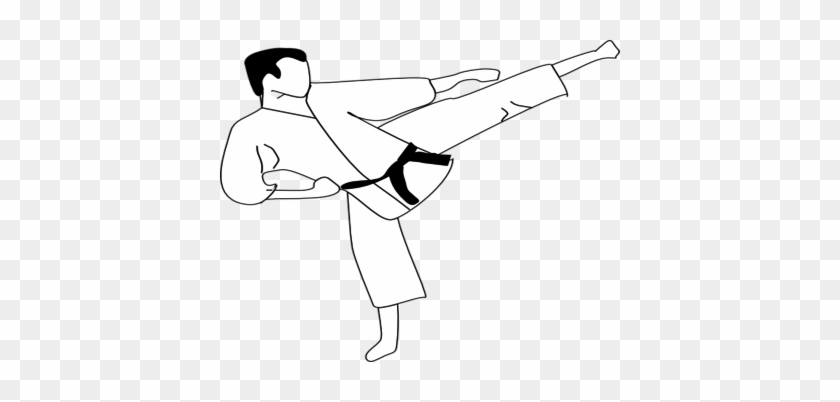 Coloring Trend Thumbnail Size Front Kick Karate Clip - Martial Arts Clip Art #814785