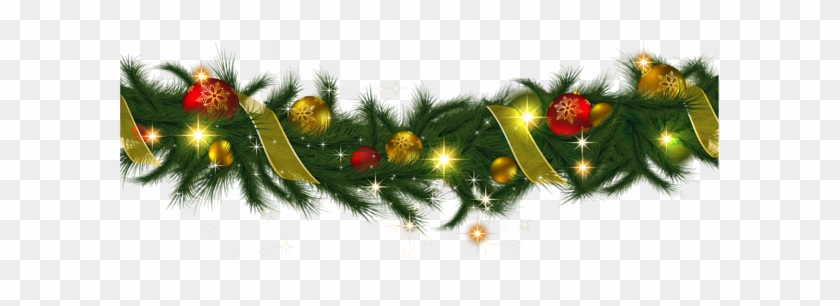 Christmas Ornaments Clipart Border - Christmas Garland Transparent Background #814789