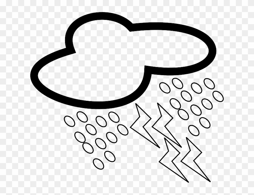 Icon, Cloud, Outline, Symbol, Lightning, Weather, Rain - Storm Coloring Pages #814892