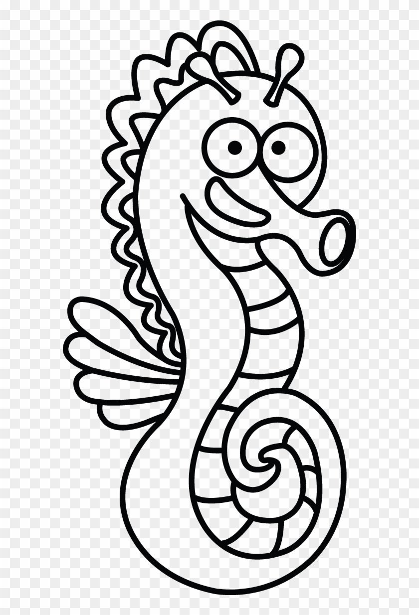 Seahorse Sketch, Followed This Fun Tutotial - Animals That Live In Water  Drawing - Free Transparent PNG Clipart Images Download