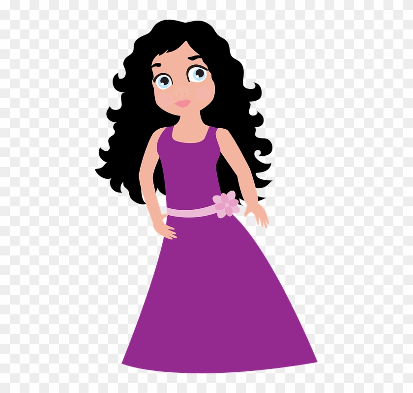 Purple Princess Cliparts - Menina Morena Png #815039