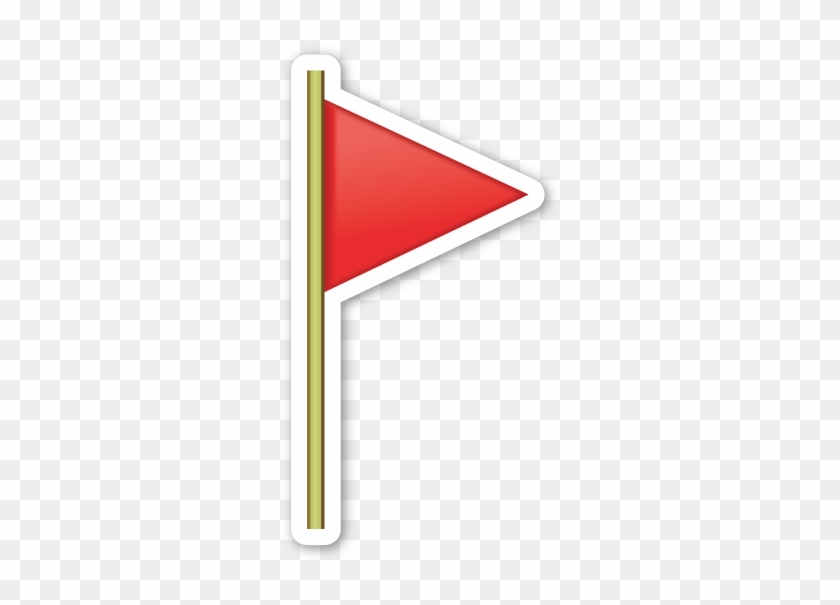 Triangular Flag On Post - Red Flag Emoji #815160