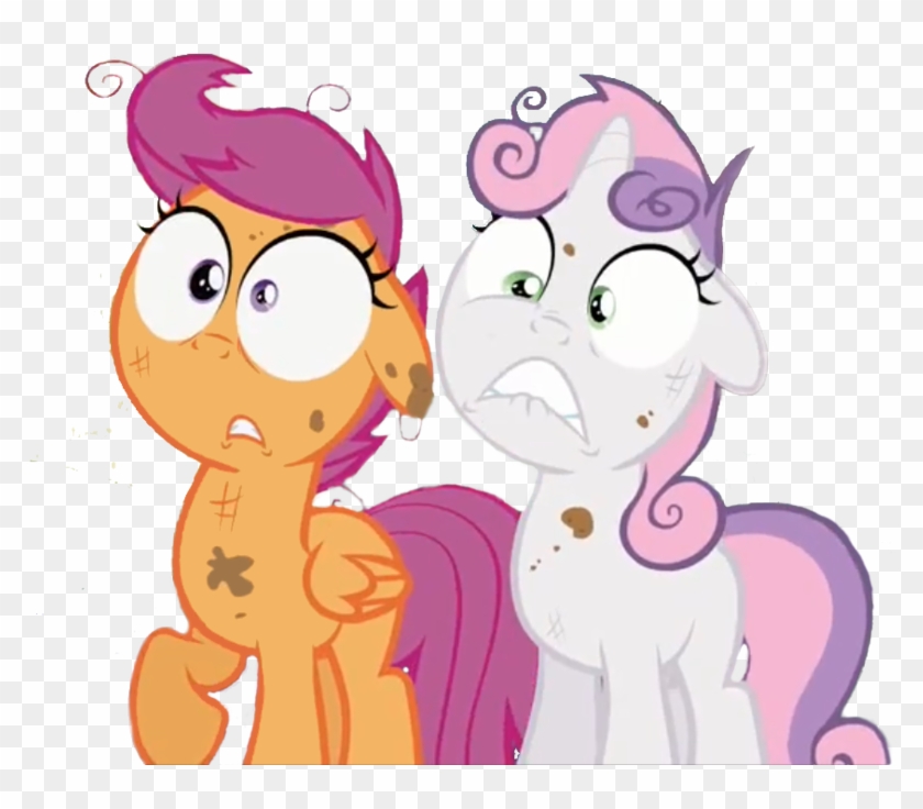 Scootaloo And Sweetie Belle By Herrmyrddin - Scootaloo Shocked #815222