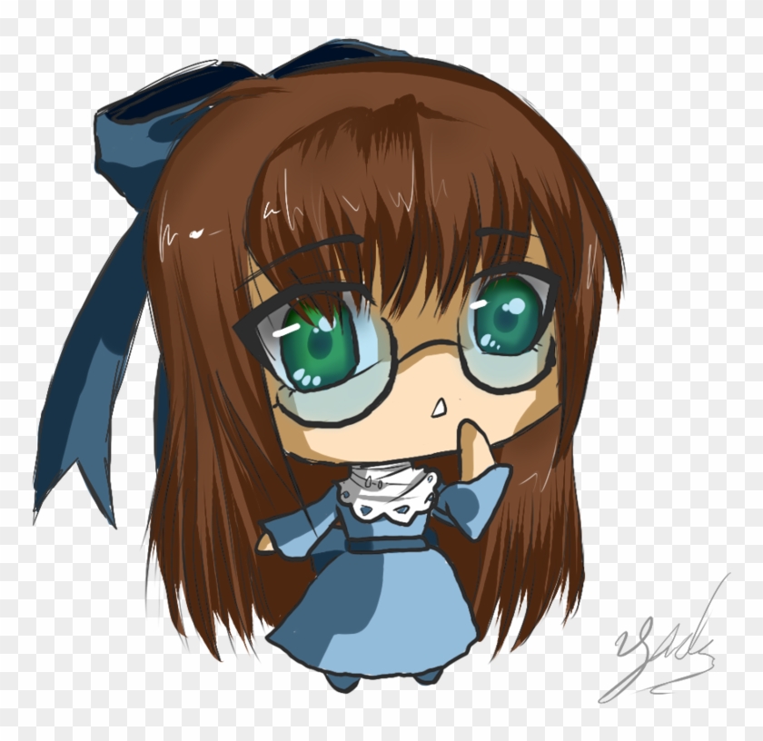 Free Chibi With Nerd Glasses - Chibi With Glasses Png #815366