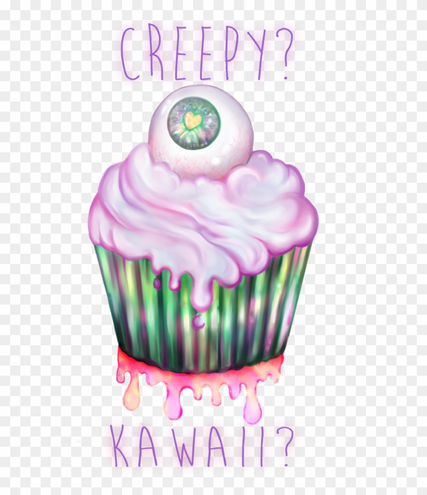 Kawaii Creepy Eye Cupcake By Czbaterka - Drawing #815493