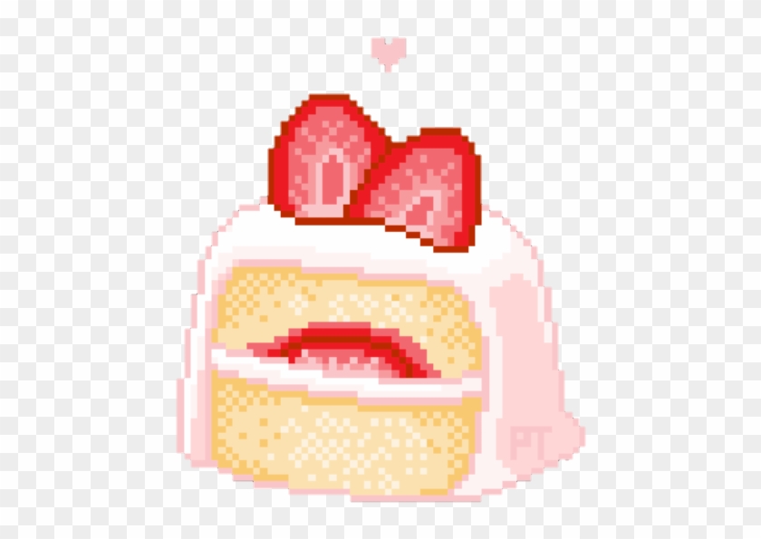 Cake Strawberry Cute Pixel Pastel Pink Tumblr Anime - Strawberry Cake Pixel  - Free Transparent PNG Clipart Images Download