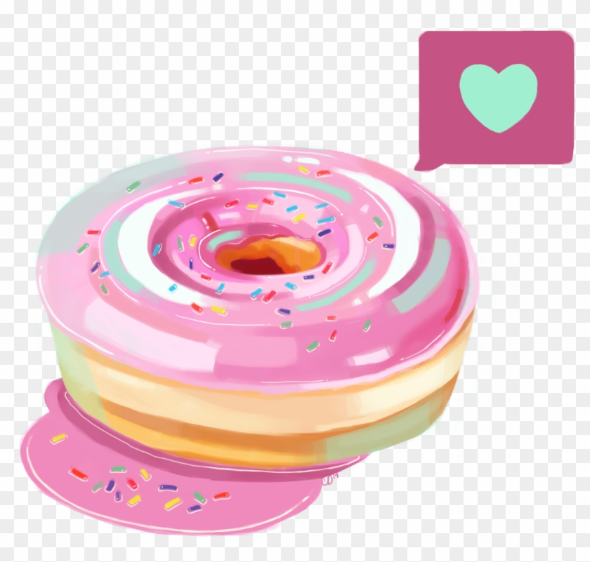Here's The Of The Pink Frosted Heart Donut Enjoy A - Donut Art #815539