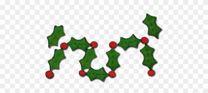 A Holly Garland Is A Great Decoration For The Christmas - Felt Holly Leaves #147778