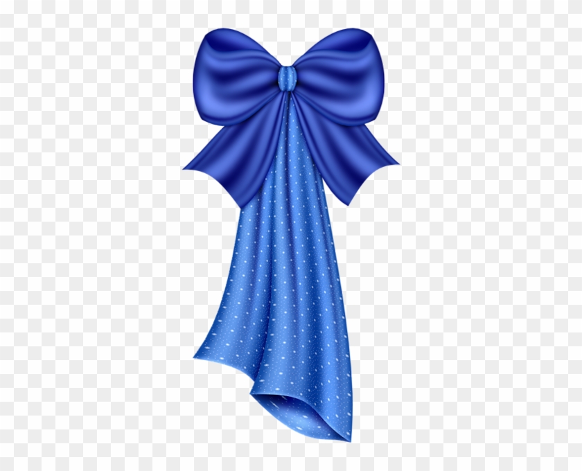 Large Blue Dotty Bow Clipart - Border Frame Ribbon #148270