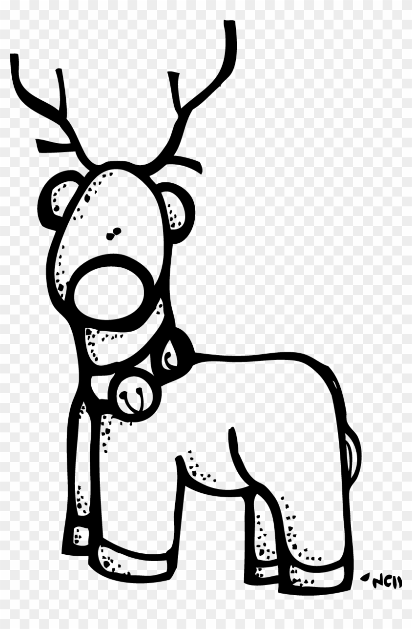 Reindeer Clipart Melonheadz - Melonheadz Christmas Black And White #148405