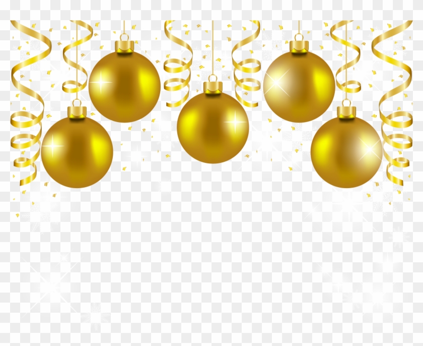 Transparent Gold Christmas Balls Decor Png Picture - Gold Christmas Balls Png #148789