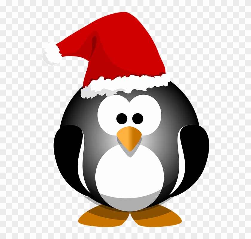 Penguin Black Bird Hat Christmas Holiday Santa - Elf Hat Clip Art #149212