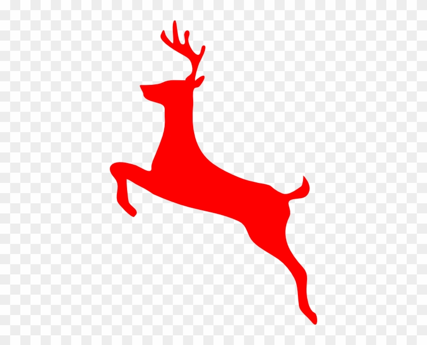 Red Reindeer Clip Art At Clker - Deer Clip Art #149703