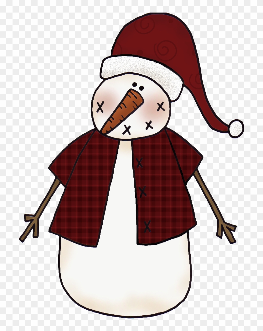 Primitive Clip Art - Primitive Snowman Clip Art #149802