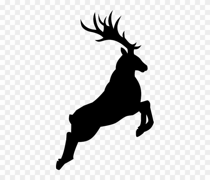 Buck Deer Silhouette - Reindeer Silhouette Png #149878