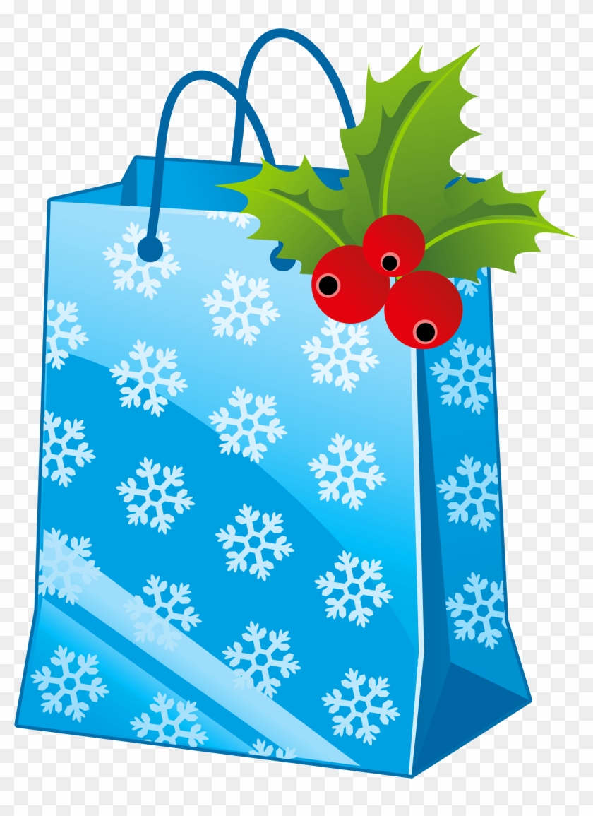 Gift Christmas Santa Claus Clip Art - Christmas Shopping Bag Clipart #150033