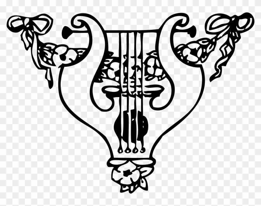 Free Lyre And Garland Free Garland Wrapped - Lyre Clip Art #150061