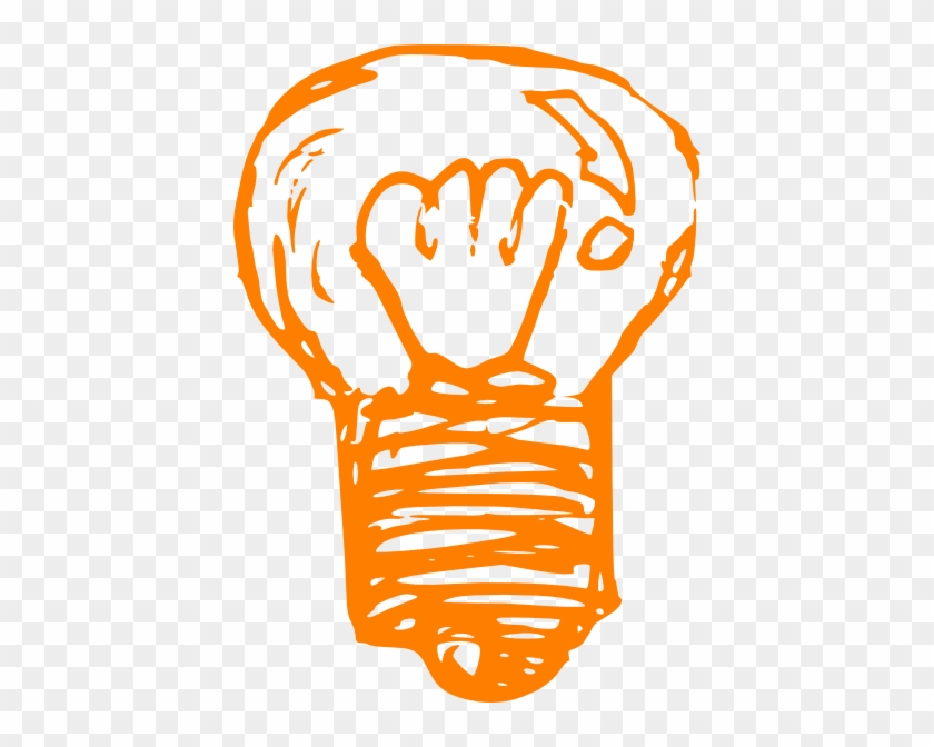 Orange Light Bulb Clip Art - Incandescent Light Bulb #150096