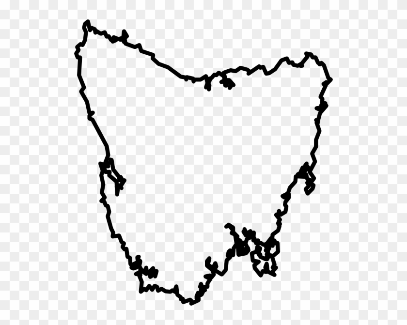 World - Map - Clipart - Black - And - White - Outline Map Of Tasmania #150242