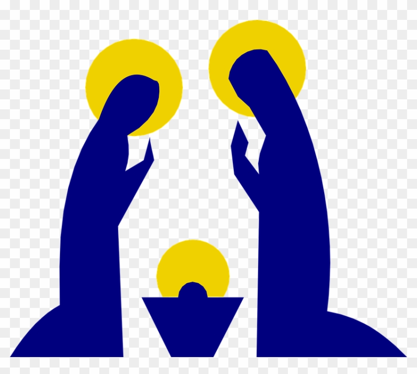 Christian Christmas Family Holy Jesus Joseph Mary - Mary And Jesus Clipart #150442