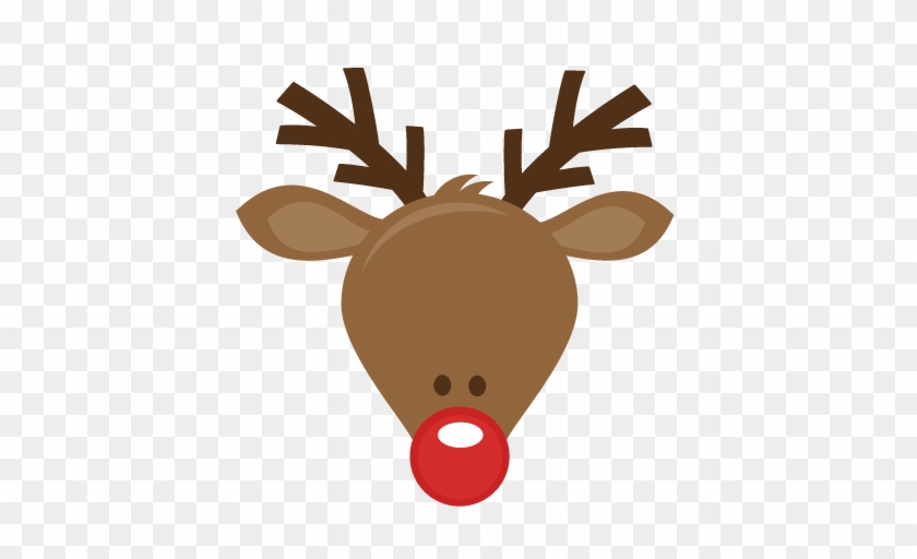 Cute Reindeer Head Svg Cutting Files For Scrapbooking - Rudolph The Red Nosed Reindeer Head #150711