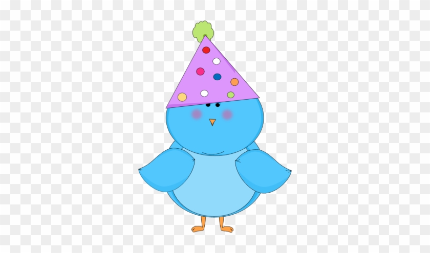 Blue Bird Wearing A Party Hat Clip Art - Birds Birthday Clip Art #150744