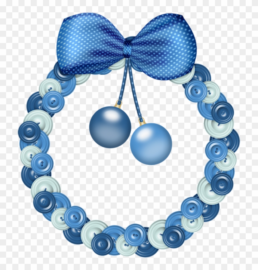 Christmas Blue Wreath Clip Art - Blue Christmas Wreath Clip Art #150759