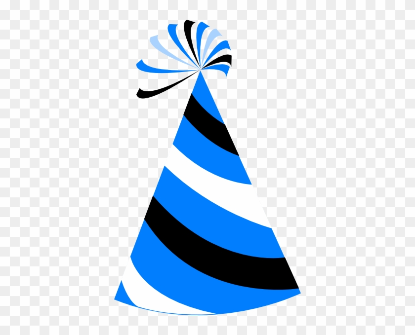 Funky Party Hat2 Clip Art - Blue And White Party Hat #150776