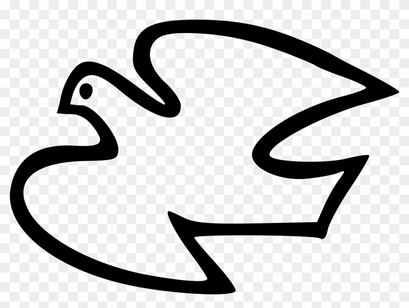 Dove Black White Line Art Christmas Xmas Peace Peace - Gold Dove #151350