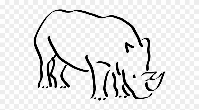 Rhino Black White Line Art Coloring Book Colouring - Rino Black And White #151373