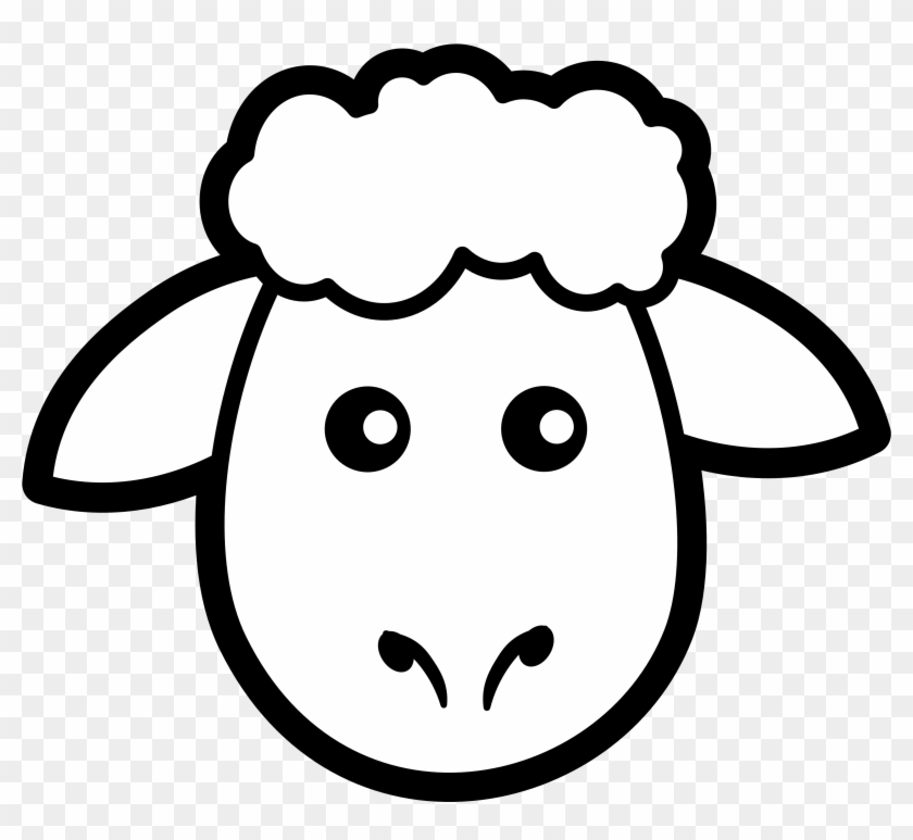 Sheep Icon Black White Line Art - Draw A Sheep Head #151403