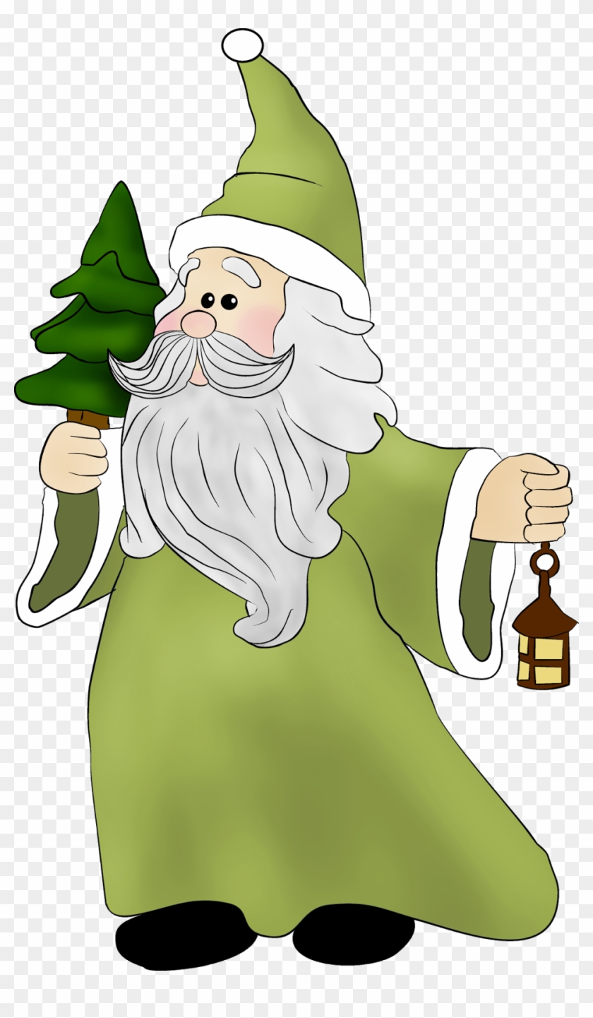 Christmas Santa In Green - Santa Claus #151698