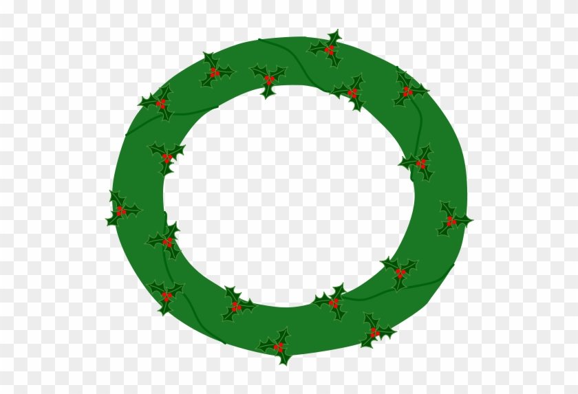 Free Vector Wreath Of Evergreen, With Red Berries Clip - Free Vector Wreath Of Evergreen, With Red Berries Clip #152108