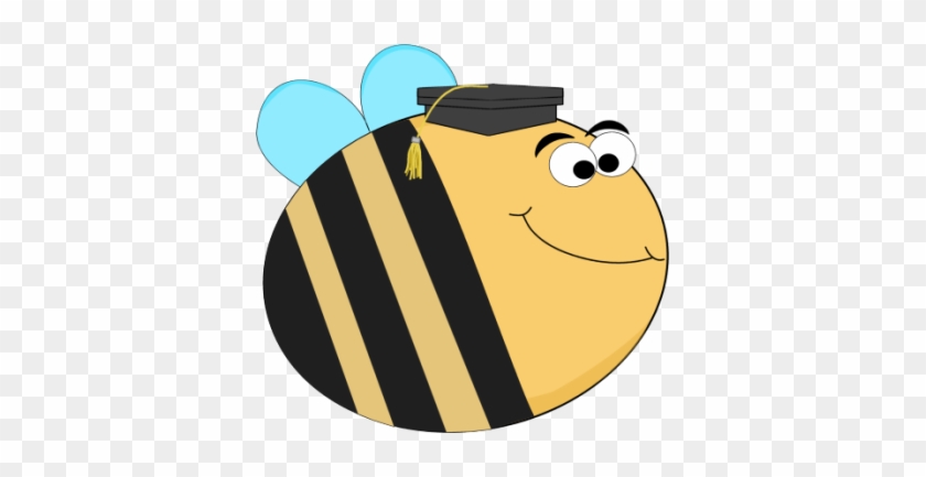 Funny Bee Wearing A Graduation Cap Clipart - Bee With Graduation Cap #153040