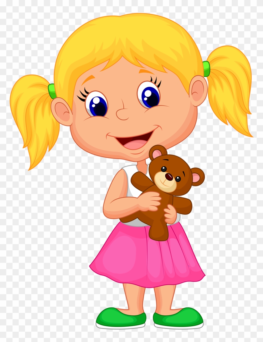 Png Large Format On A Transparent Background - Happy Little Cartoon Girl #153270