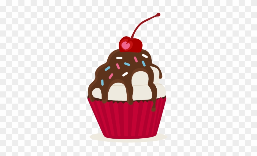 Cherry Clipart Cupcake - Cupcake With Sprinkles And Cherry #153478