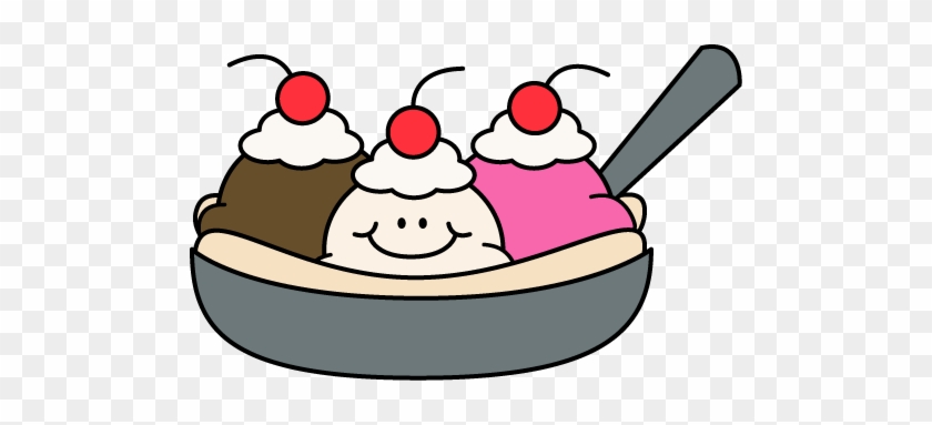 Banana Split Clip Art - Ice Cream Banana Sundae Clipart #153502