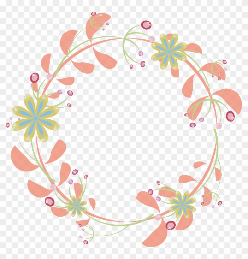 Wedding Invitation Border Flowers - Flower Circle Border Png #153522