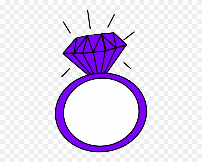Purple Clip Art At Clker - Engagement Ring Cartoon #153587
